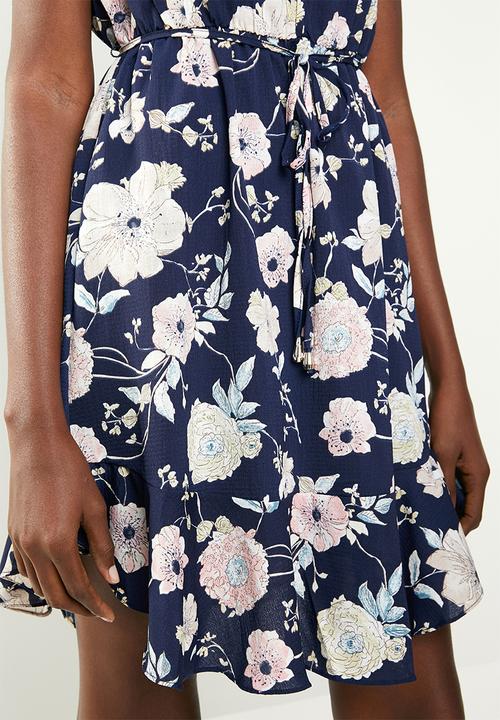 Revenge - Floral sleeveless tie waist dress - multi