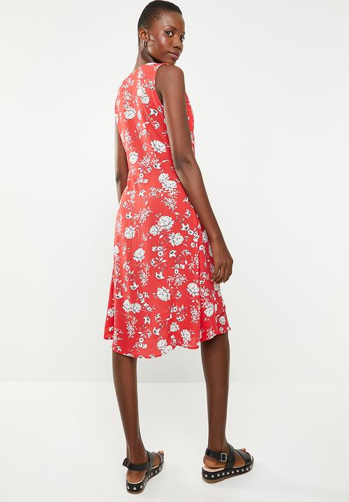 Revenge - Sleeveless faux wrap dress - multi