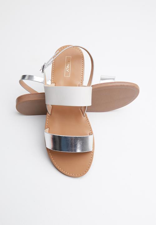 ONLY - Mandala mix sandal - white & silver