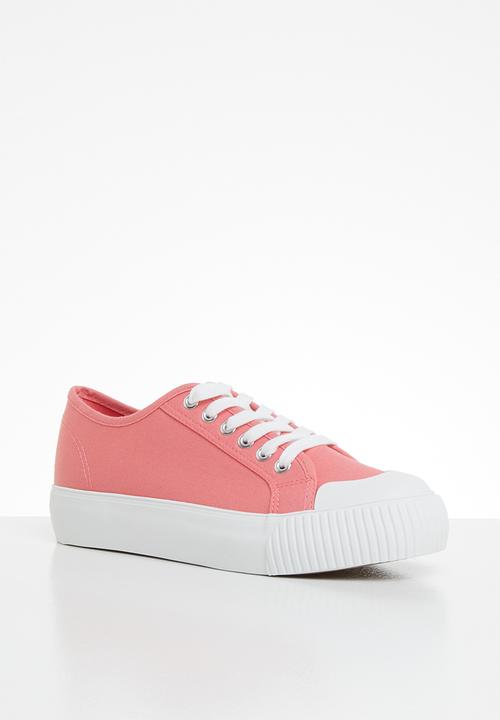 ONLY - Saloni plain canvas sneaker - pink