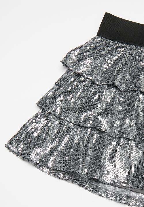 Pop Candy - Girls layered sequin skirt - grey