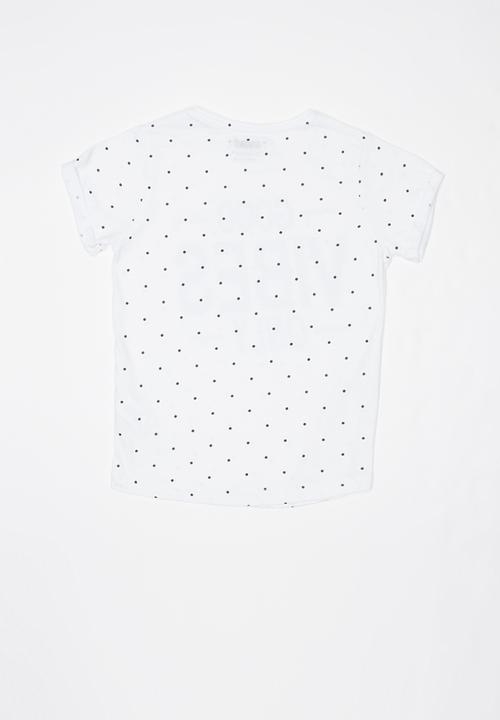 Pop Candy - Printed polka dot tee - white