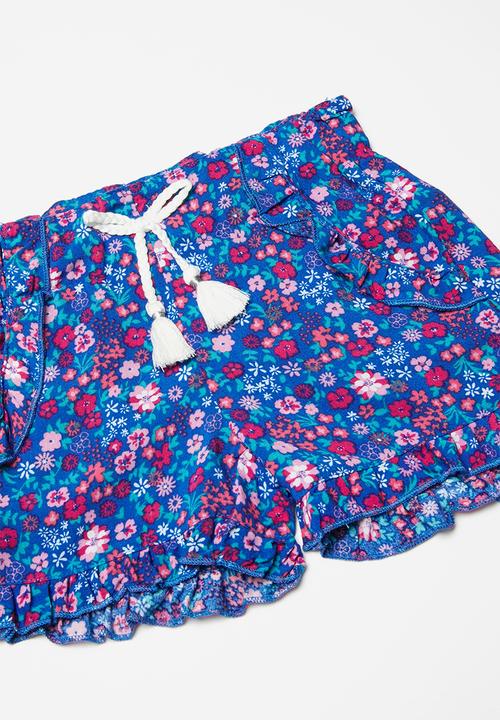 Pop Candy - Girls flouncing rayon shorts - multi 