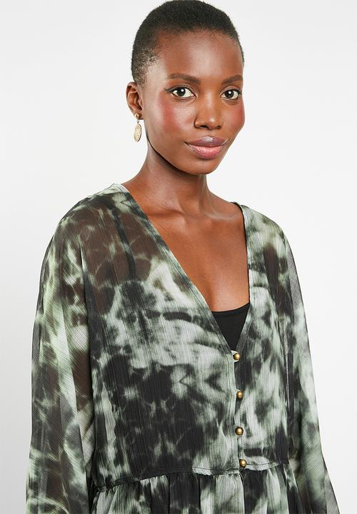 Superbalist - Maxi blouse with hi slit - green