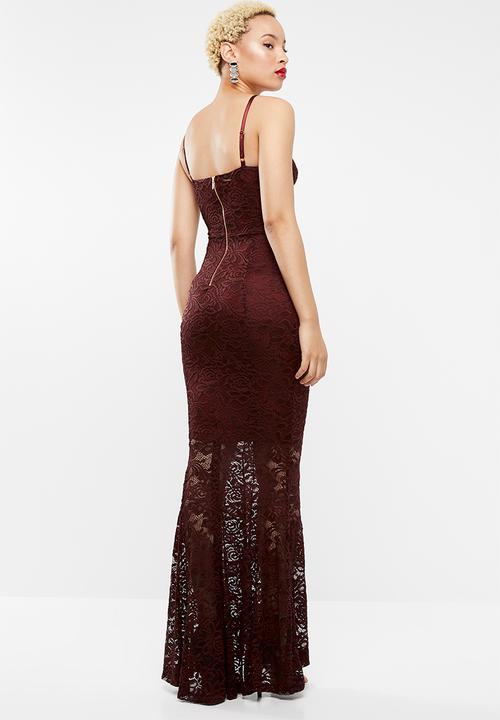 SISSY BOY - Lace headline maxi - burgundy