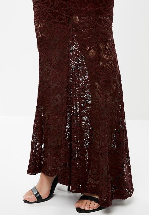 SISSY BOY - Lace headline maxi - burgundy