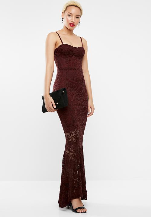 SISSY BOY - Lace headline maxi - burgundy