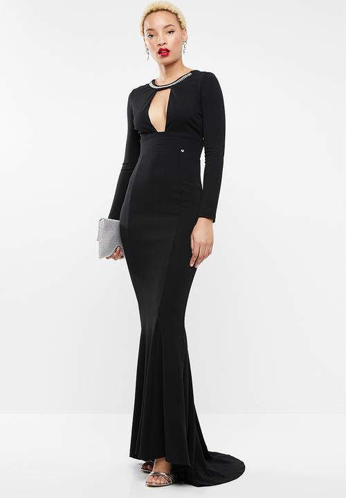 SISSY BOY - Maxi dress with diamante neck trim - black