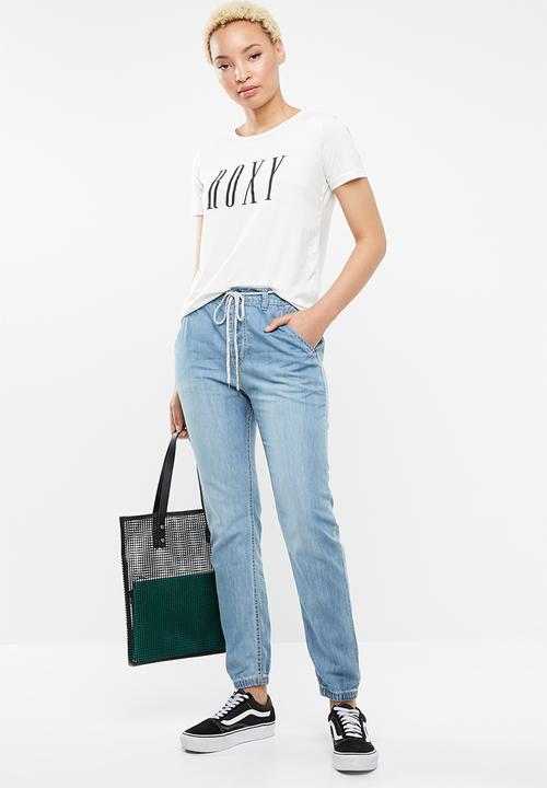 Roxy - Tropical denim joggers - blue