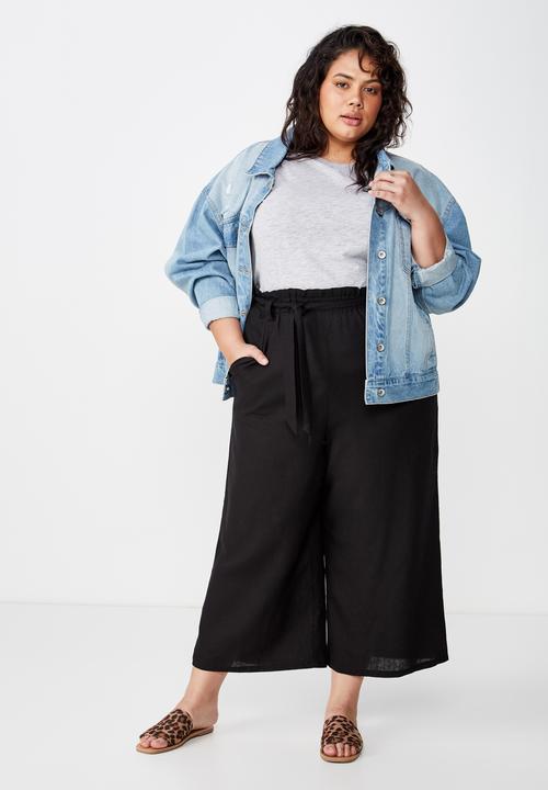 Cotton On - Curve paper bag culotte  - black