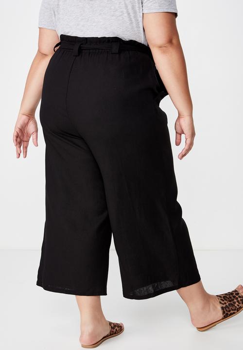 Cotton On - Curve paper bag culotte  - black