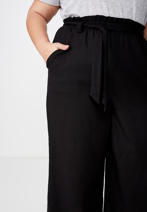 Cotton On - Curve paper bag culotte  - black