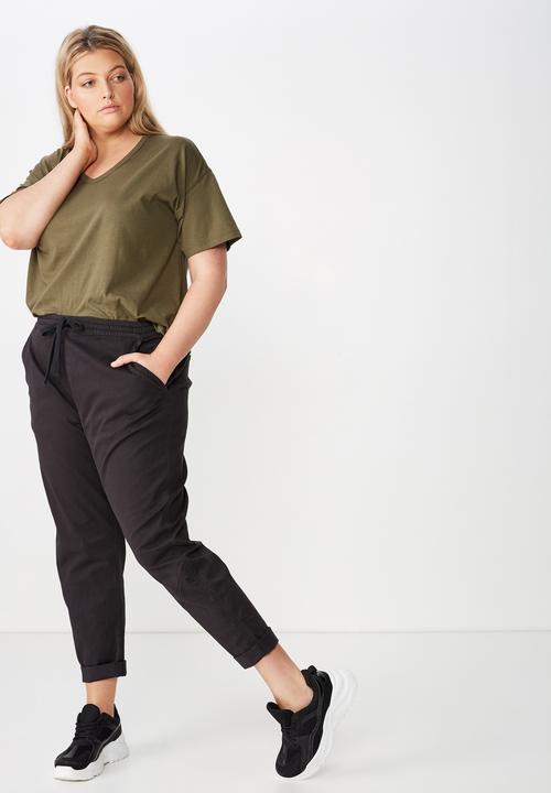 Cotton On - Curve rolled hem chino  - black