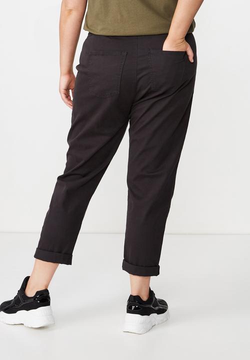 Cotton On - Curve rolled hem chino  - black