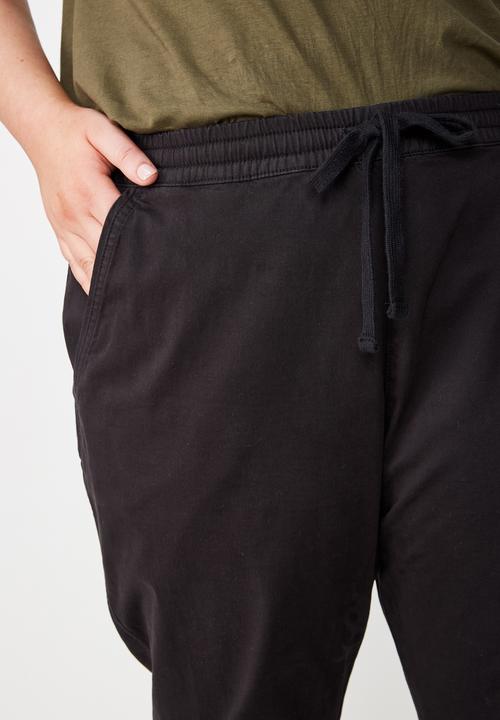 Cotton On - Curve rolled hem chino  - black