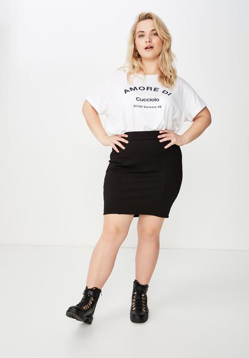 Cotton On - Curve pencil skirt  - black