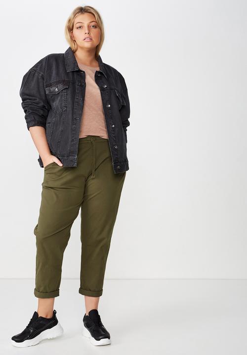 Cotton On - Curve rolled hem chino  - olive green