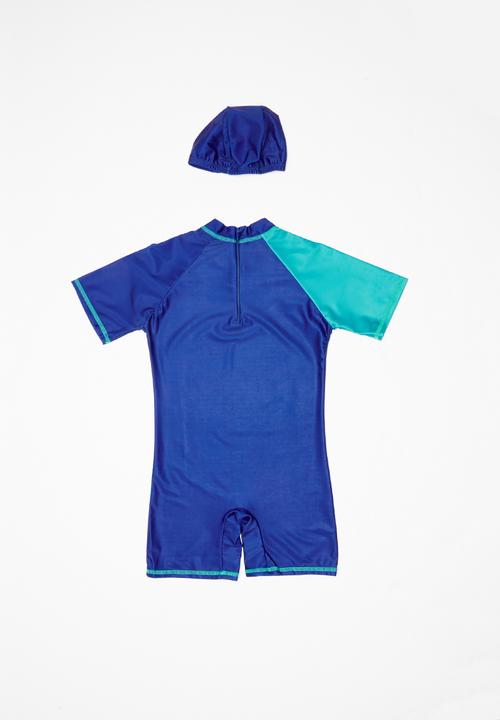 Pop Candy - Croc 2 pc swim suit - blue & green 