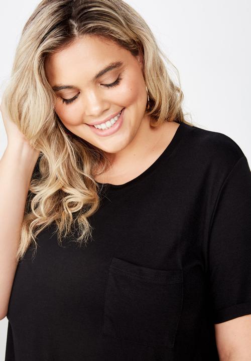 Cotton On - Curve relaxed tee dress  - black