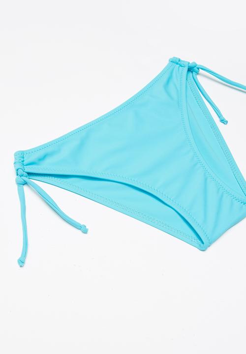 Pop Candy - Bikini with flower embroidery - blue