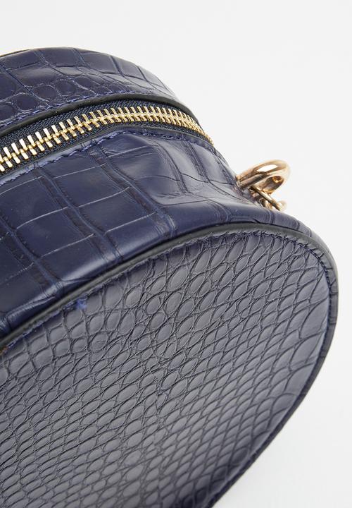 Superbalist - Round faux croc bag - navy