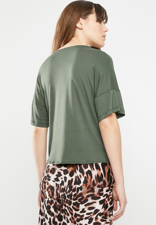 c(inch) - Knot front T-shirt - green
