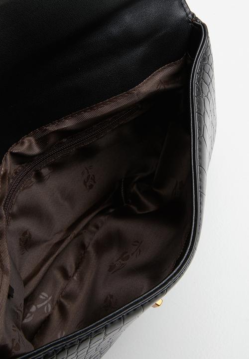 Superbalist - Dez faux croc bag - black