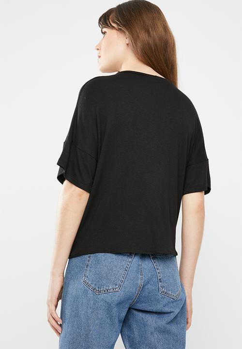 c(inch) - Knot front T-shirt - black