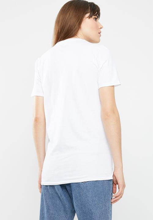 Missguided - Simple life graphic T-shirt - white