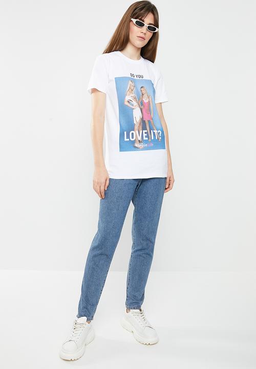 Missguided - Simple life graphic T-shirt - white