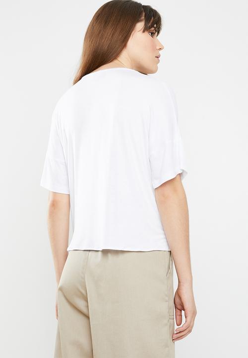 c(inch) - Knot front T-shirt - white