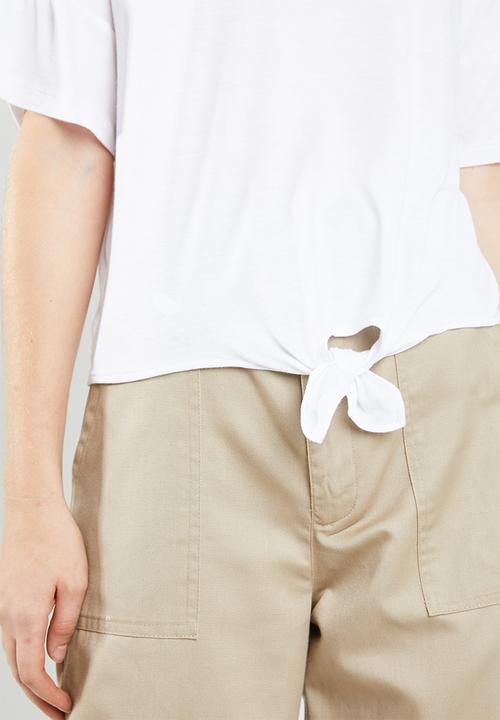 c(inch) - Knot front T-shirt - white