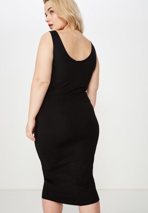 Cotton On - Curve bodycon dress  - black