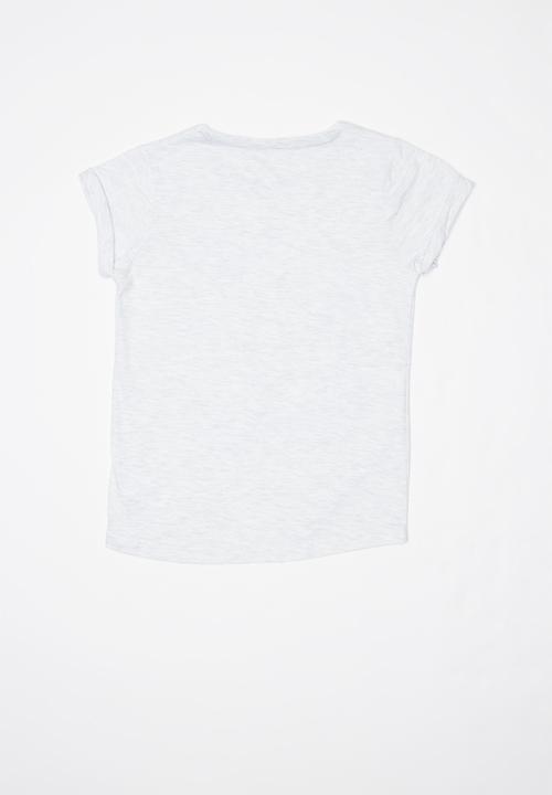 Pop Candy - Girls printed tee - grey 