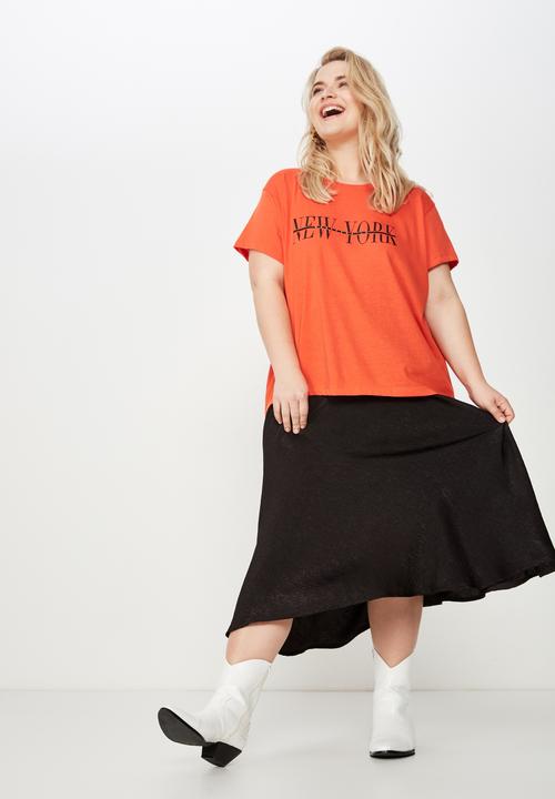 Cotton On - Curve graphic tee  - red
