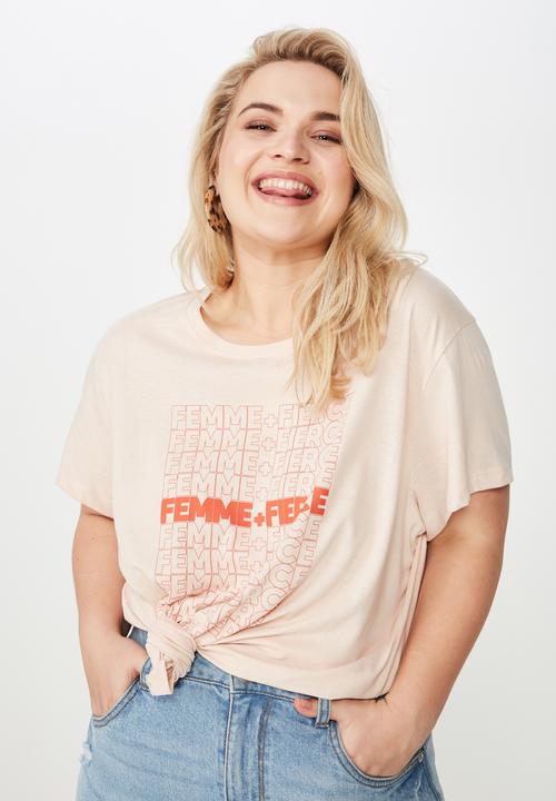 Cotton On - Curve graphic tee  - pink