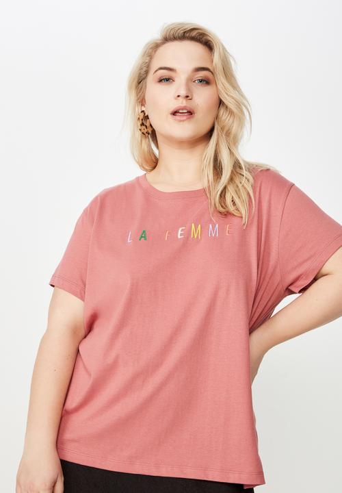 Cotton On - Curve graphic tee  - pink