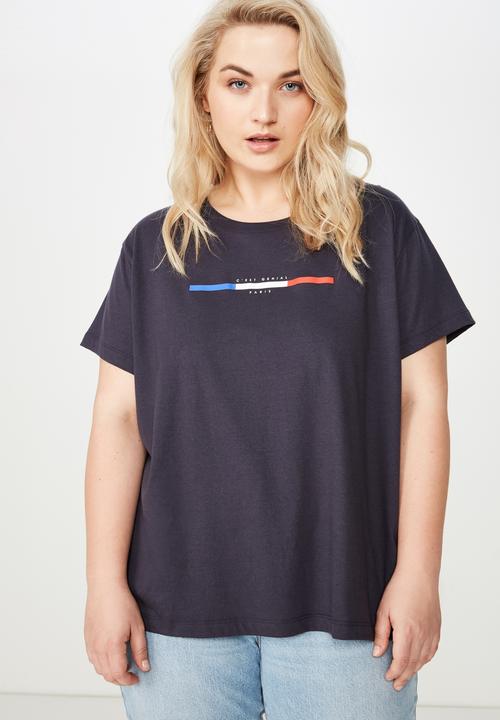 Cotton On - Curve graphic tee  - navy