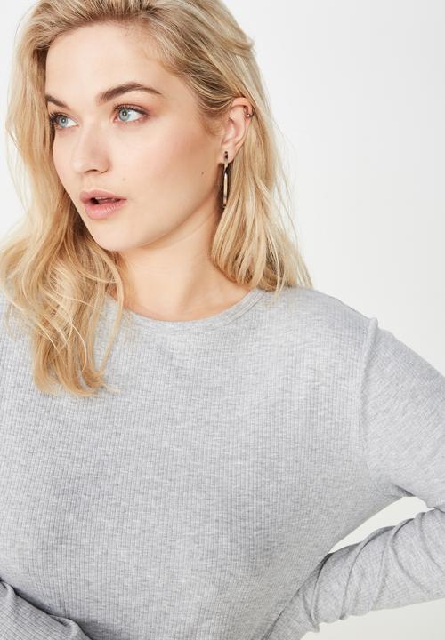 Cotton On - Curve round neck long sleeve  - grey