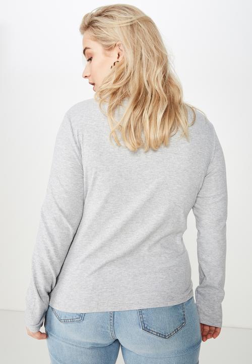Cotton On - Curve round neck long sleeve  - grey