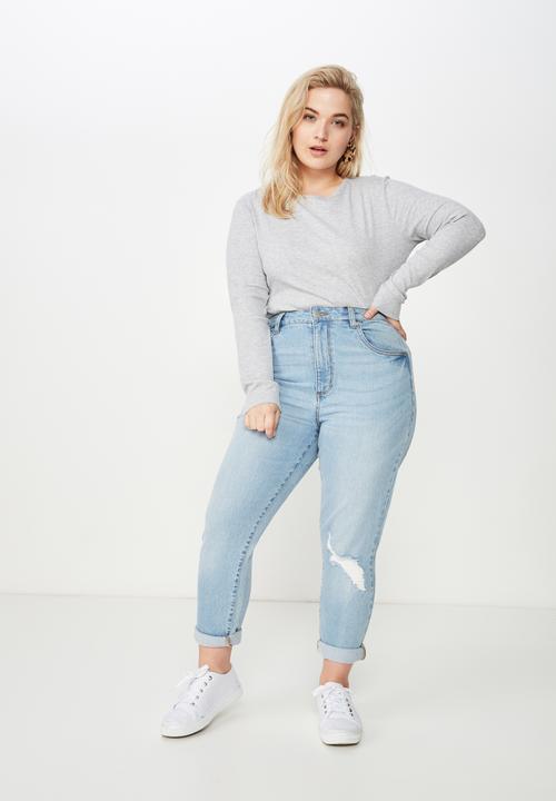 Cotton On - Curve round neck long sleeve  - grey