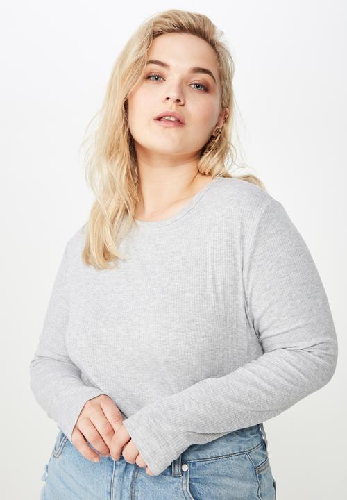 Cotton On - Curve round neck long sleeve  - grey