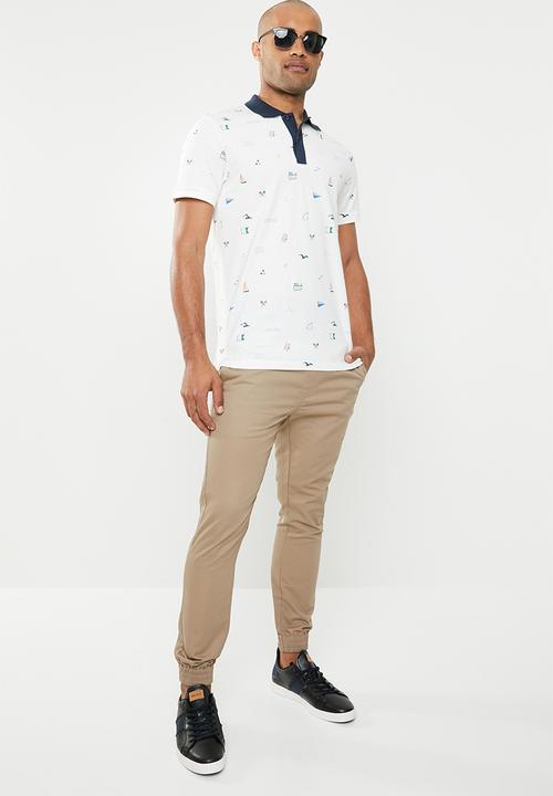Jack & Jones - Scrippler short sleeve polo - navy & white