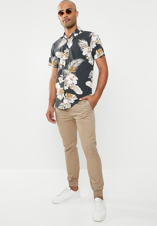 Jack & Jones - Hawaii resort short sleeve shirt - charcoal