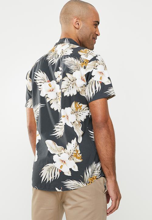 Jack & Jones - Hawaii resort short sleeve shirt - charcoal