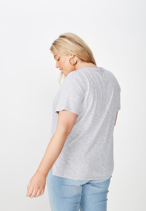 Cotton On - Curve crew neck tee  - grey