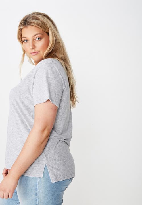 Cotton On - Curve crew neck tee  - grey