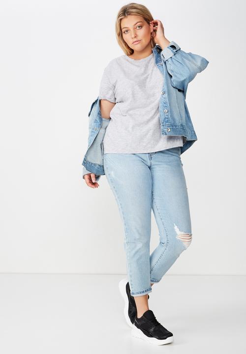 Cotton On - Curve crew neck tee  - grey