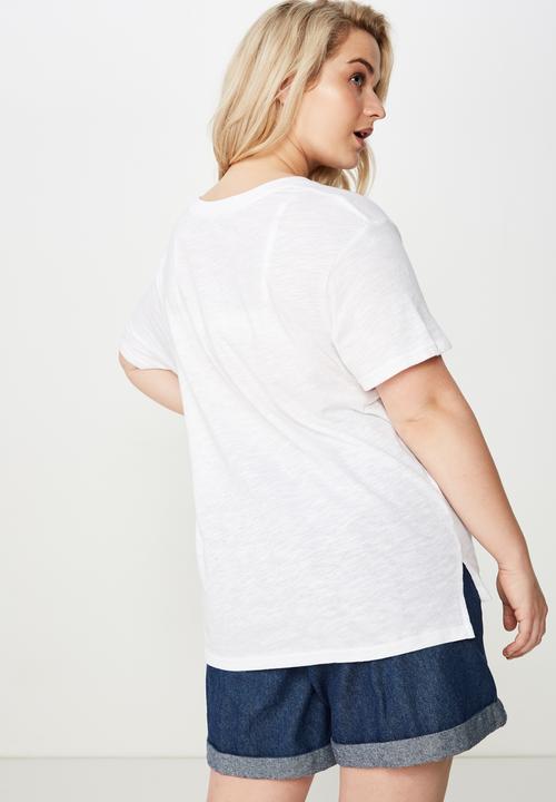 Cotton On - Curve crew neck tee  - white