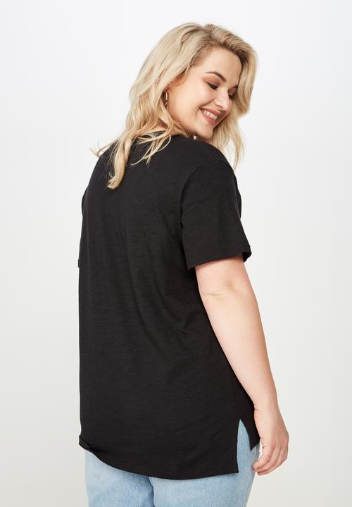 Cotton On - Curve crew neck tee  - black
